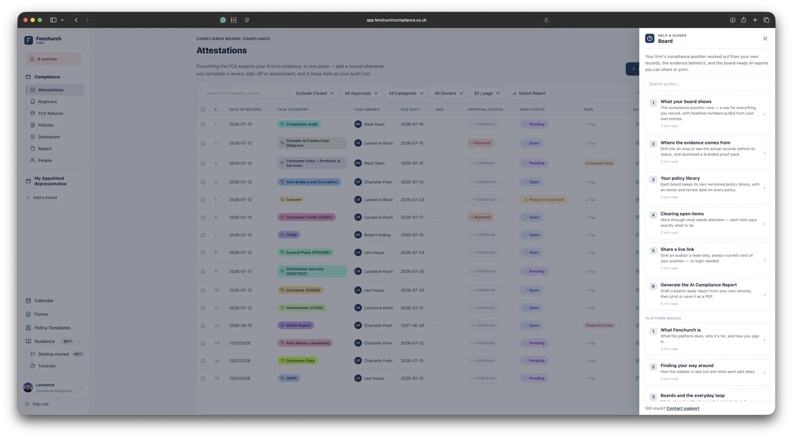 Built-in tutorials — short, plain-English guides available on every screen